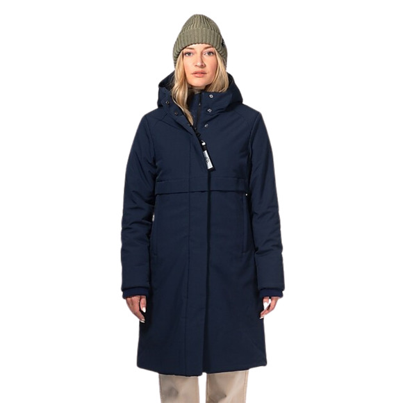 NORDEN Navy Blue Inga Maxi Parka Hooded Winter Jacket Coat Full Zip Womens Large - Picture 1 of 6